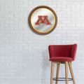 Minnesota Golden Gophers Faux Barrel Top Mirrored Wall Sign - Gold Edge