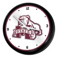 Mississippi State Bulldogs Bulldog - Retro Lighted Wall Clock | The Fan-Brand | NCMSST-550-02