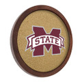 Mississippi State Bulldogs Faux Barrel Framed Cork Board - Color Logo