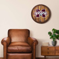 Mississippi State Bulldogs Faux Barrel Top Wall Clock