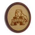 Mississippi State Bulldogs Mascot - Faux Barrel Framed Cork Board - Monochrome Logo