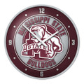 Mississippi State Bulldogs Mascot - Modern Disc Wall Clock - Gray | The Fan-Brand | NCMSST-510-02B
