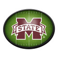 Mississippi State Bulldogs On the 50 - Oval Slimline Lighted Wall Sign | The Fan-Brand | NCMSST-140-22