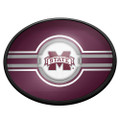 Mississippi State Bulldogs Oval Slimline Lighted Wall Sign - Maroon | The Fan-Brand | NCMSST-140-01A