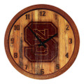 NC State Wolfpack Branded Faux Barrel Top Wall Clock | The Fan-Brand | NCNCST-560-02
