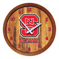 NC State Wolfpack Faux Barrel Top Wall Clock | The Fan-Brand | NCNCST-560-01