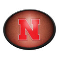 Nebraska Cornhuskers Pigskin - Oval Slimline Lighted Wall Sign | The Fan-Brand | NCNEBR-140-21