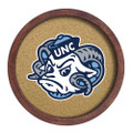 North Carolina Tar Heels Mascot - Faux Barrel Framed Cork Board - Color Logo | The Fan-Brand | NCNCTH-632-02A