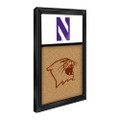 Northwestern Wildcats Dual Logo - Cork Note Board - White