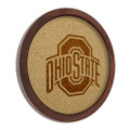Ohio State Buckeyes Faux Barrel Framed Cork Board - Monochrome Logo