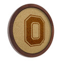 Ohio State Buckeyes Faux Barrel Framed Cork Board - Monochrome Logo 2