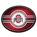 Ohio State Buckeyes Oval Slimline Lighted Wall Sign - Scarlet | The Fan-Brand | NCOHST-140-01A