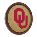 Oklahoma Sooners Faux Barrel Framed Cork Board - Color Logo