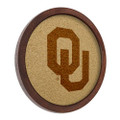 Oklahoma Sooners Faux Barrel Framed Cork Board - Monochrome Logo