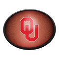 Oklahoma Sooners Pigskin - Oval Slimline Lighted Wall Sign | The Fan-Brand | NCOKLA-140-21