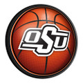 Oklahoma State Cowboys Basketball - Round Slimline Lighted Wall Sign | The Fan-Brand | NCOKST-130-11
