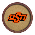 Oklahoma State Cowboys Faux Barrel Framed Cork Board - Color Logo | The Fan-Brand | NCOKST-632-01A