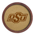 Oklahoma State Cowboys Faux Barrel Framed Cork Board - Monochrome Logo | The Fan-Brand | NCOKST-632-01B