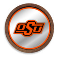 Oklahoma State Cowboys Faux Barrel Top Mirrored Wall Sign - Orange Edge | The Fan-Brand | NCOKST-245-01B