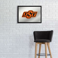 Oklahoma State Cowboys Framed Mirrored Wall Sign - Black Edge