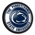 Penn State Nittany Lions Round Slimline Lighted Wall Sign - White / Blue | The Fan-Brand | NCPNST-130-01B