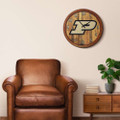 Purdue Boilermakers Faux Barrel Top Wall Clock