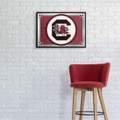South Carolina Gamecocks Team Spirit - Framed Mirrored Wall Sign - Garnet