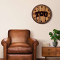 TCU Horned Frogs Branded Faux Barrel Top Wall Clock