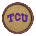 TCU Horned Frogs Faux Barrel Framed Cork Board - Color Logo | The Fan-Brand | NCTCUH-632-01A