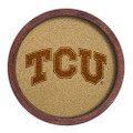 TCU Horned Frogs Faux Barrel Framed Cork Board - Monochrome Logo | The Fan-Brand | NCTCUH-632-01B