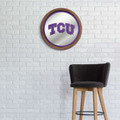 TCU Horned Frogs Faux Barrel Top Mirrored Wall Sign