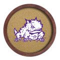 TCU Horned Frogs Mascot - Faux Barrel Framed Cork Board - Color Logo | The Fan-Brand | NCTCUH-632-02A