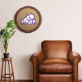 TCU Horned Frogs Mascot - Faux Barrel Framed Cork Board - Color Logo