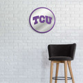 TCU Horned Frogs Modern Disc Mirrored Wall Sign