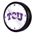 TCU Horned Frogs Retro Lighted Wall Clock