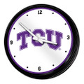 TCU Horned Frogs Retro Lighted Wall Clock | The Fan-Brand | NCTCUH-550-01