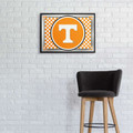 Tennessee Volunteers Team Spirit - Framed Mirrored Wall Sign - Checkered