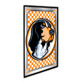 Tennessee Volunteers Team Spirit, Mascot - Framed Mirrored Wall Sign - Checkered