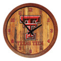 Texas Tech Red Raiders Weathered Faux Barrel Top Wall Clock | The Fan-Brand | NCTTRR-560-03