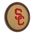 USC Trojans Faux Barrel Framed Cork Board - Color Logo