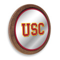 USC Trojans Faux Barrel Top Mirrored Wall Sign - Cardinal Edge