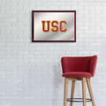USC Trojans Framed Mirrored Wall Sign - Cardinal Edge