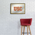 USC Trojans Framed Mirrored Wall Sign - Gold Edge