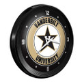 Vanderbilt Commodores Ribbed Frame Wall Clock - Black