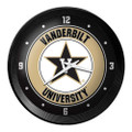 Vanderbilt Commodores Ribbed Frame Wall Clock - Black | The Fan-Brand | NCVAND-530-01A