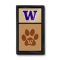 Washington Huskies Dual Logo - Cork Note Board - Gold / Black Frame | The Fan-Brand | NCWASH-640-02B