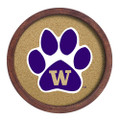 Washington Huskies Paw - Faux Barrel Framed Cork Board - Color Logo | The Fan-Brand | NCWASH-632-02A