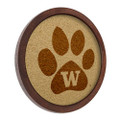 Washington Huskies Paw - Faux Barrel Framed Cork Board - Monochrome Logo