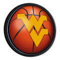 West Virginia Mountaineers Basketball - Round Slimline Lighted Wall Sign | The Fan-Brand | NCWVIR-130-11