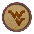 West Virginia Mountaineers Faux Barrel Framed Cork Board - Monochrome Logo | The Fan-Brand | NCWVIR-632-01B